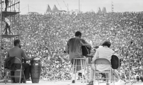 Richie Havens performs during Woodstock in August 1969. 