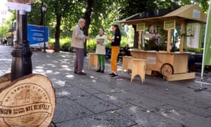 Green party activists campaign in Oslo ahead of Norway’s general election, which takes place on Monday.