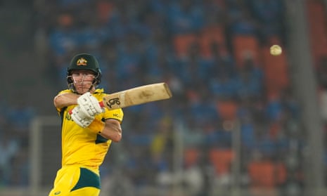 Marnus Labuschagne scores a fifty, in an eerily quiet stadium.