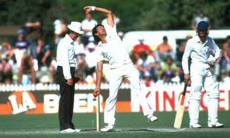 Bruce Yardley in action for Australia against England at the Adelaide Oval in 1982.