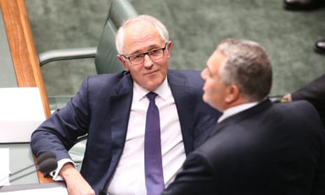 Question Time Tuesday 15/9/15<br>The Prime Minister Malcolm Turnbull listens to Treasurer Joe Hockey during question time in the house of representatives this afternoon. Tuesday 15th September 2015. Photograph by Mike Bowers