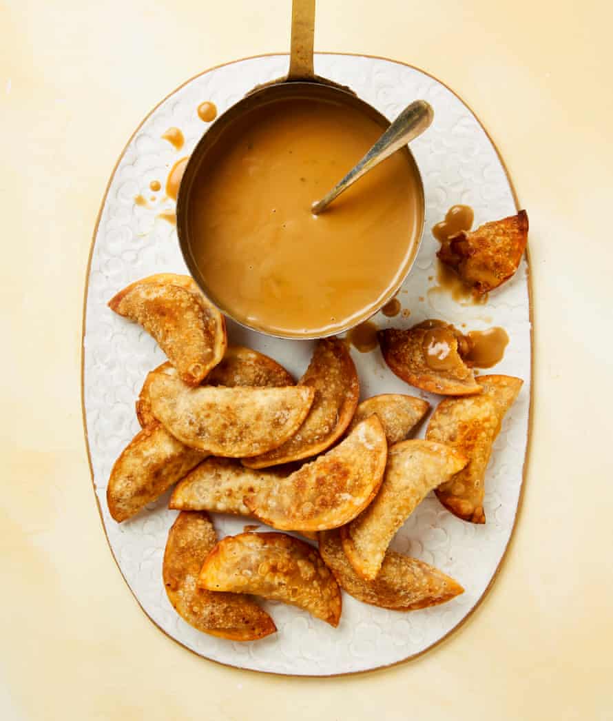 Yotam Ottolenghi’s fried apple dumplings with coconut caramel.