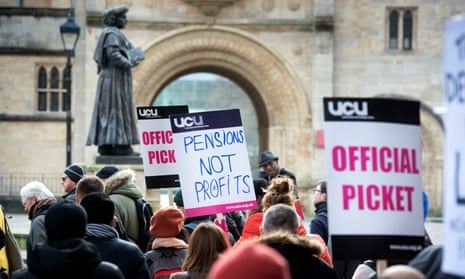 Lecturers on strike at Bristol University on 22 February 2018