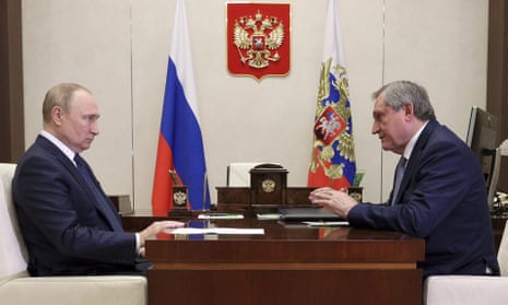 Vladimir Putin and the Russian energy minister, Nikolai Shulginov, in Moscow, 21 July 2022