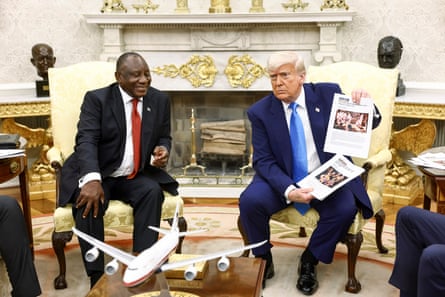 The South African president, Cyril Ramaphosa, meeting the US president, Donald Trump in 2025.