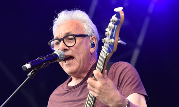 The Trevor Horn Band performs on stage at the Cornbury festival in Oxford, in July 2019.