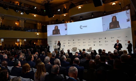 US Vice President Kamala Harris addresses the Munich Security Conference