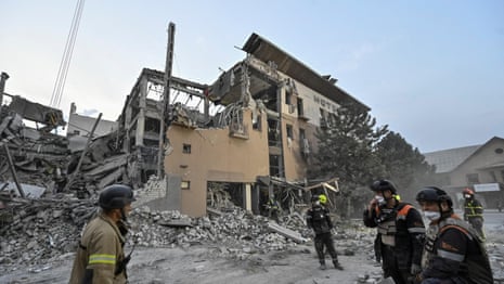 Rescuers search rubble after hotel struck in Ukraine's Kryvyi Rih – video 