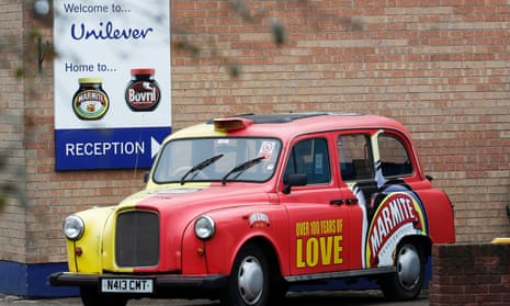 A Marmite-branded taxi