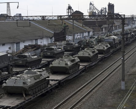 Russian armoured vehicles near the Russia-Ukraine border the day before the invasion.