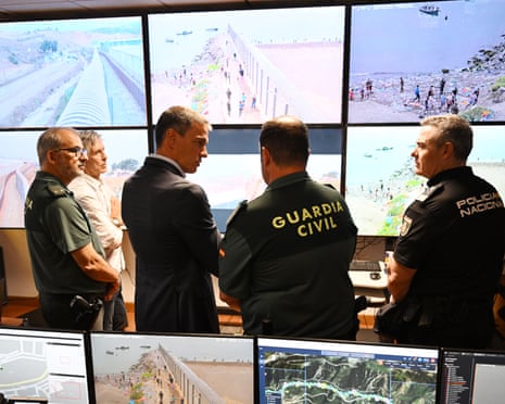 Spain's prime minister Pedro Sánchez and Minister of Interior Fernando Grande Marlaska visit the Spanish city of Ceuta.