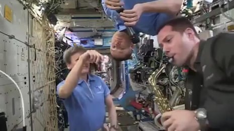 Astronaut Thomas Pesquet plays saxophone on International Space Station - video 