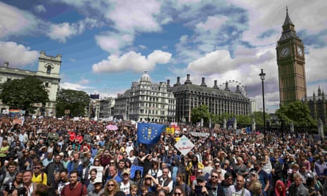 Thousands of protesters on the March for Europe have reached Parliament Square.