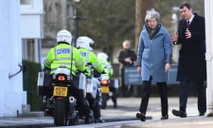 Theresa May with a man in Salisbury