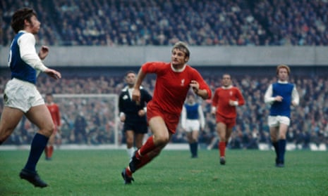 Roger Hunt, centre, playing for Liverpool against  Sheffield Wednesday in 1969.