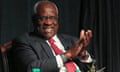 FILE - Supreme Court Justice Clarence Thomas laughs before speaking to an audience at McLennan Community College in Waco, Texas, on Sept. 7, 2017. Records obtained by The Associated Press show that Supreme Court justices have attended publicly funded events at colleges and universities that allowed the schools to put the justices in the room with influential donors, including some whose industries have had interests before the court. (Rod Aydelotte/Waco Tribune-Herald via AP, File)
