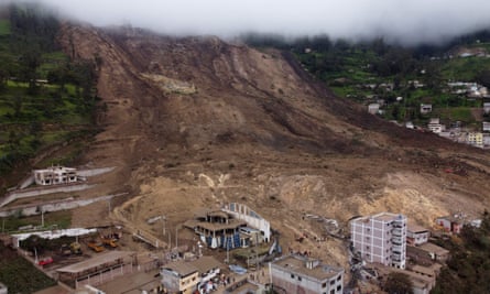 An aerial view of the landslide.