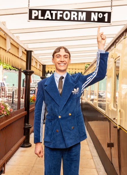 ‘Trains are my football, my gig, my hit. They stimulate me in this inexplicable way’: Francis wears jacket, shirt, tie and trousers, all by gucci.com.