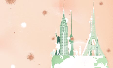 Illustration of a world with vaccinations