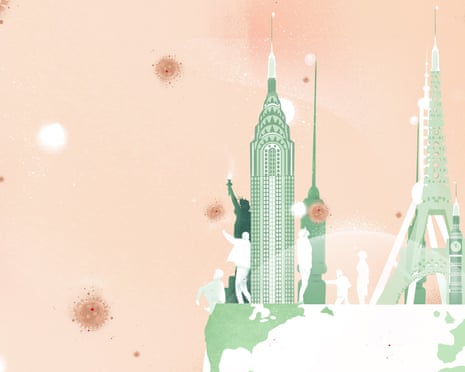 Illustration of a world with vaccinations