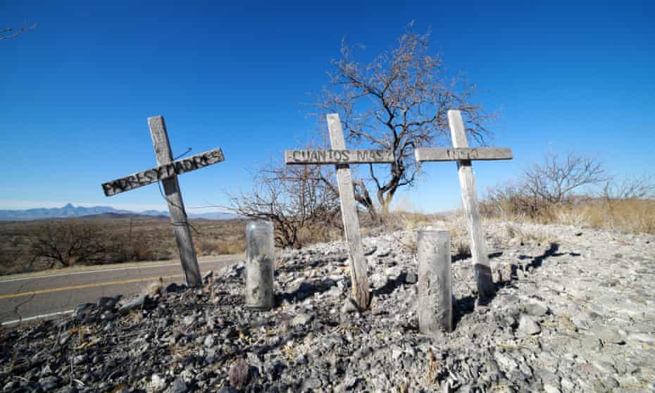 The graves of migrants in Arivaca, Arizona. 