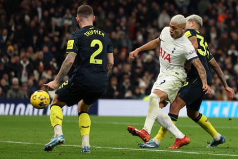 Tottenham Hotspur's Brazilian striker Richarlison scores their second goal.