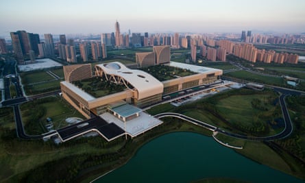 The Hangzhou Olympic and International Expo Center in the Binjiang District of Hangzhou, capital of east China’s Zhejiang Province.