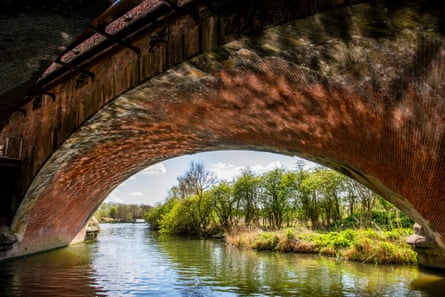 Low bridge seen from beneath