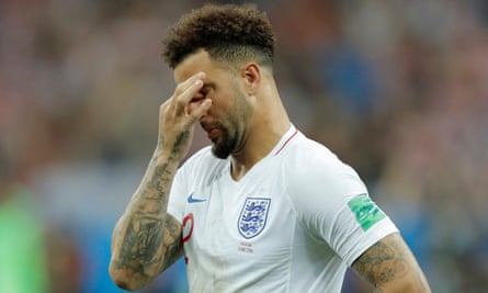 Kyle Walker reacts at the final whistle
