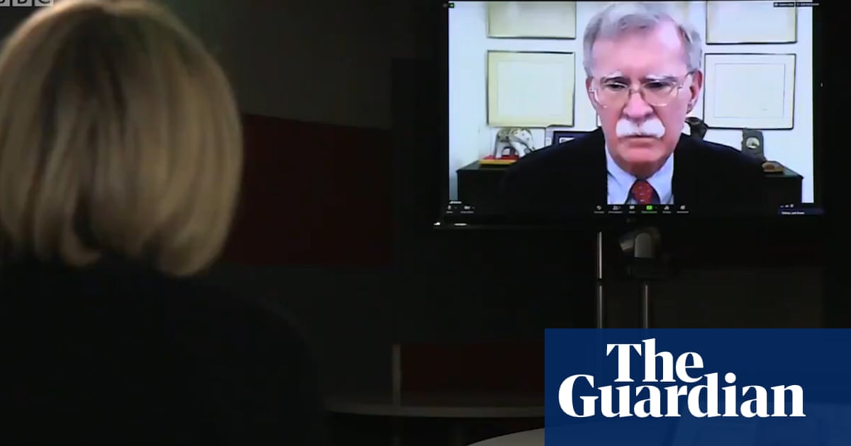 Let me finish: John Bolton clashes with BBC journalist Emily Maitlis over Trump – video