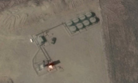 A flame seen from above.