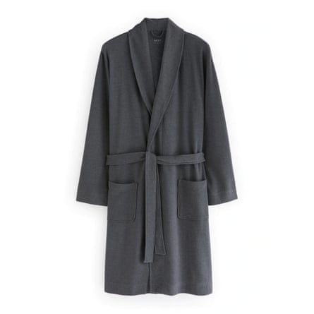 Next Charcoal Grey Lightweight Waffle Dressing Gown