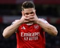 Viktor Gyökeres rolls out his trademark celebration after putting Arsenal 2-0 up