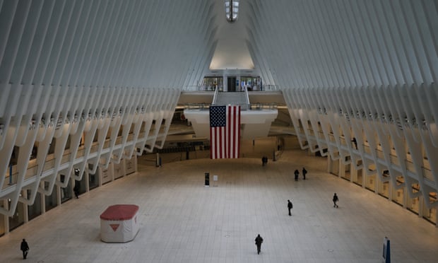 The Oculus transport hub and mall in lower Manhattan, New York City in May 2020. 
