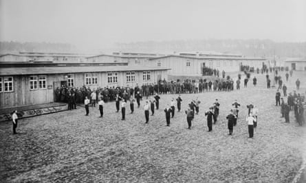 Allied prisoners of war exercising at Wünsdorf in 1915.