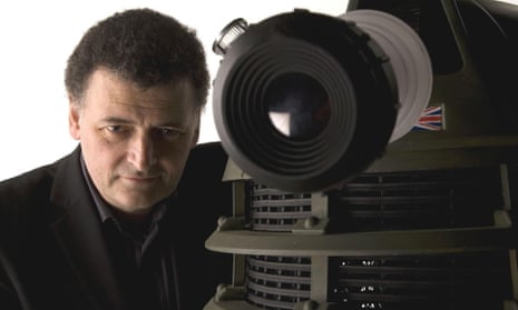 Doctor Who writer and executive producer Steven Moffat with a Dalek.