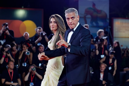 The Clooneys at the Venice premiere of Wolves in 2024.