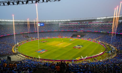 A general view of the Cricket World Cup final at the Narendra Modi Stadium in Ahmedabad.