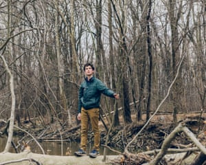 Sunrise Movement Fellow, Jeremy Ornstein at Lake Artemesia in College Park, Maryland. Wednesday February 27, 2019. Ornstein is among a group of individuals working to effect change in environmental policy. The Sunrise Movement is a co-sponsor of the Green New Deal. (Photo by Jared Soares)