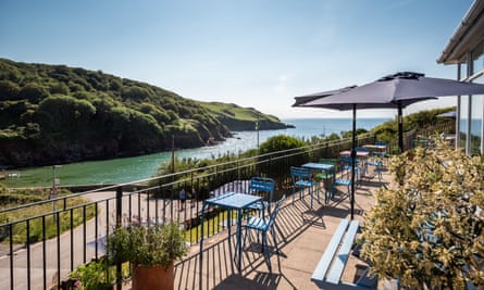 Balcony overlooking a cove. Hope Cove House is a small family-run hotel in the beautiful South Hams Devon