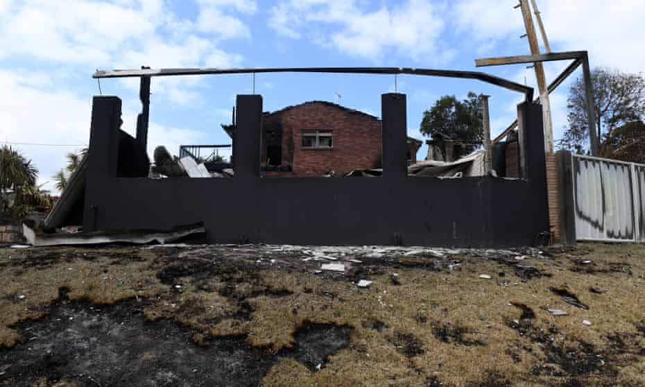 One of the houses destroyed by bushfire in Tathra.