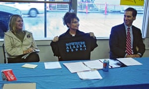 Threadbare … Sarah Palin supporting the Gravina Island bridge during a 2006 gubernatorial campaign.