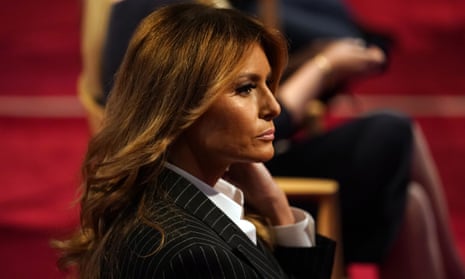 First lady Melania Trump sits before the first presidential debate on 29 September in Cleveland, Ohio.