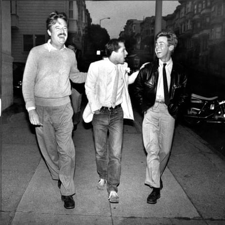 Armistead Maupin (left) with friends in San Francisco, 1982.