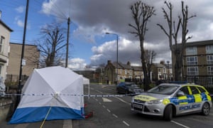 The scene of a fatal stabbing in Leyton, east London, March 2019