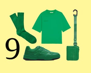 9. Wordle greenFresh! Vivid! Crisp! Your favourite word puzzle is now a key wardrobe player, Wordle green, aka apple (or basil, but never emerald, obvs) is spring’s hot shade. Clockwise from top left: Recycled cashmere socks, £21, Thunders Love at mrporter.com. T-Shirt, £50, pangaia.com. Key-chain wallet, £29, cosstores.com. Trainers, £39.99, zara.com