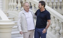Andrew Lloyd Webber (left) and Antonio Banderas in Madrid, Spain, on Monday