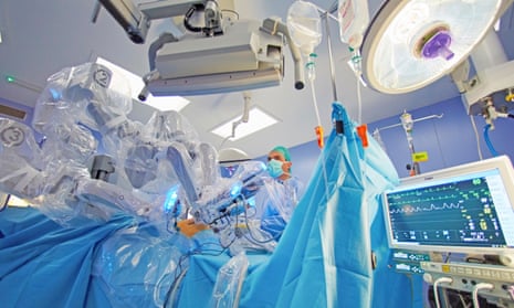 Operating room, prostate cancer robotic surgery