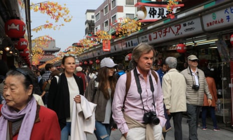 Tourists in the Asakusa district of Tokyo
