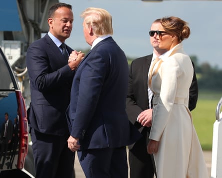 Welcoming Donald Trump and his wife Melania to Ireland during the president’s first term, 2019.